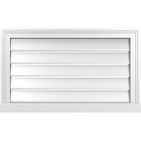 Ekena Millwork Vertical Surface Mount PVC Gable Vent: Functional, w/ 2"W x 2"P Brickmould Sill Frame, 30"W x 18"H GVPVE30X1803SF